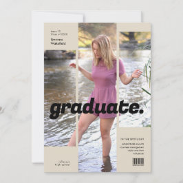 Minimalistisch Magazine Cover Trendy Grad Foto Einladung