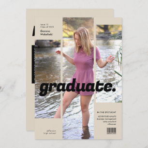 Minimalistisch Magazine Cover Trendy Grad Foto Einladung
