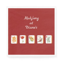 Minimalistisch Mahjong Blume Tiles Paper Napkin