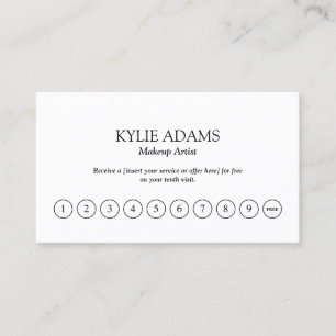 Minimalistisch Makeup Artist Loyalty Punch Card Treuekarte