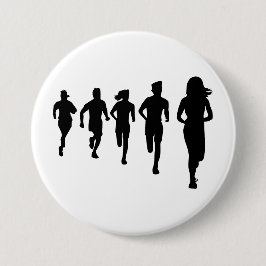 Minimalistisch Marathon Runner Silhouetten Button