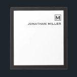 Minimalistisch Maskuline Initial und Name Notizblock<br><div class="desc">Dieses elegante,  einfache Notizblock verfügt über klassische Blocktypografie für Ihren Anfangs- und Namenstext oder Ihren gewünschten Text.</div>