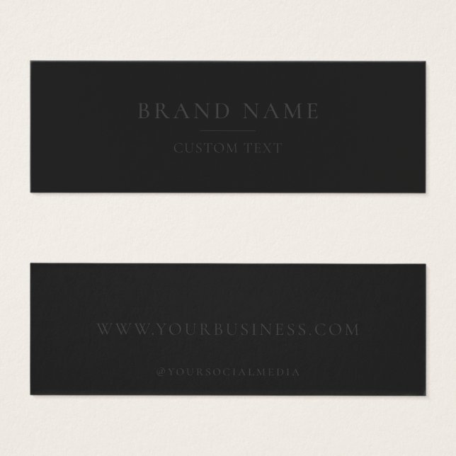 Minimalistisch Matt Black Custom Business Label (Vorne & Hinten)