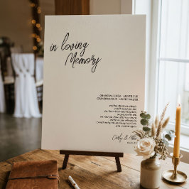 Minimalistisch Memorial Sign Sign - "In Love Memor Poster