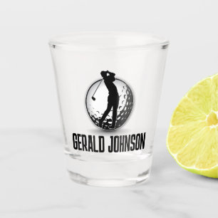 Minimalistisch Men Golf Monogram Design Schnapsglas
