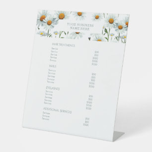 Minimalistisch Menü "Salon Price List Service" Sockelschild
