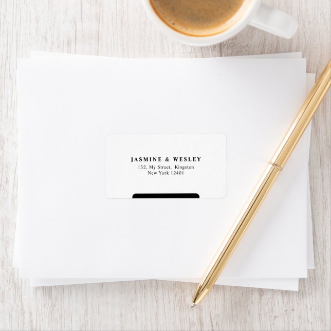 Minimalistisch Merrier Together Wedding Christmas Adressaufkleber (Insitu)