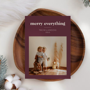 Minimalistisch Merry Alles kundenspezifische Foto Feiertagskarte
