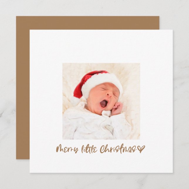Minimalistisch Merry LIttle Christmas Baby Foto Bi (Vorne/Hinten)