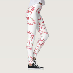 Minimalistisch Merry Little Christmas Red Script W Leggings