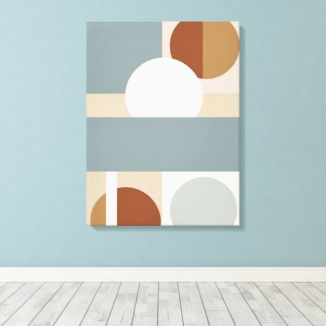Minimalistisch Meted Geometric Abstrakt Leinwanddruck (Insitu (Holzboden))