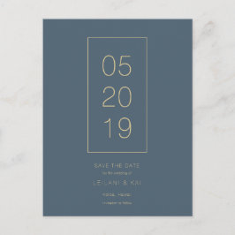 Minimalistisch Midnight Blue Save the Date Postkar Ankündigungspostkarte