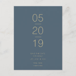 Minimalistisch Midnight Blue Save the Date Postkar Ankündigungspostkarte