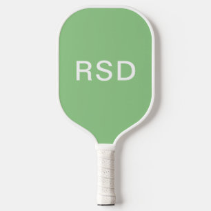 Minimalistisch-Mint-Grüne Monogramm-Initialen Pickleball Schläger