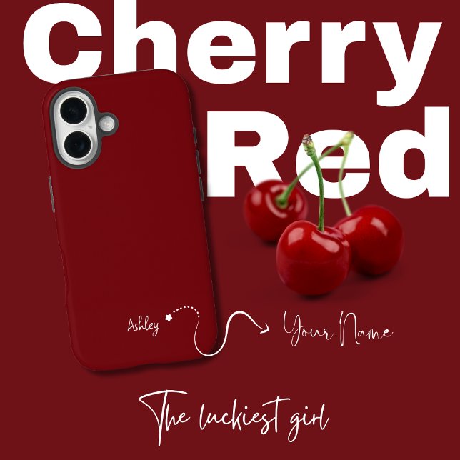 Minimalistisch Mit Monogramm Elegantes Cherry Red Case-Mate iPhone Hülle (Von Creator hochgeladen)