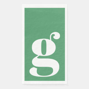 Minimalistisch Mit Monogramm Initial Bold Kelly Gr Serviette