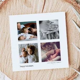 Minimalistisch Modern 4 Foto Collage Weihnachten