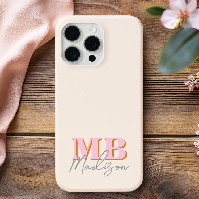 Minimalistisch-Modern-Anfangsmonogramm Case-Mate iPhone Hülle (Von Creator hochgeladen)
