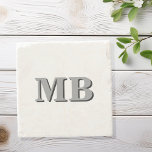 Minimalistisch-Modern-Anfangsmonogramm Steinuntersetzer<br><div class="desc">Minimalistischer moderner Untersetzer für die erste Monogramm. Erstellen Sie Ihre eigenen personalisierten Untersetzer mit einem benutzerdefinierten Anfangsnamen.</div>