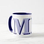 Minimalistisch-Modern-Anfangsmonogramm Tasse<br><div class="desc">Navy Blue Minimalistisch Modern Initial Monogram Tasse. Erstellen Sie Ihren eigenen,  personalisierten Mug mit einem individuellen Anfangsnamen.</div>