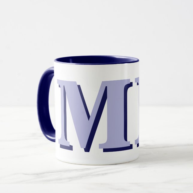 Minimalistisch-Modern-Anfangsmonogramm Tasse (Vorderseite Links)