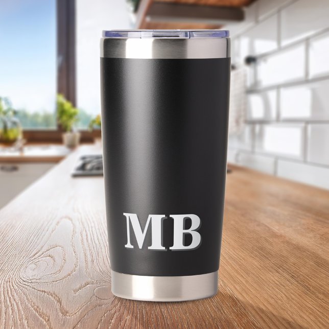 Minimalistisch-Modern-Anfangsmonogramm Thermobecher (Von Creator hochgeladen)