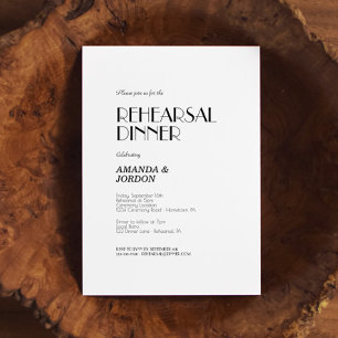 Minimalistisch Modern Art Deco Probe Abendessen Einladung