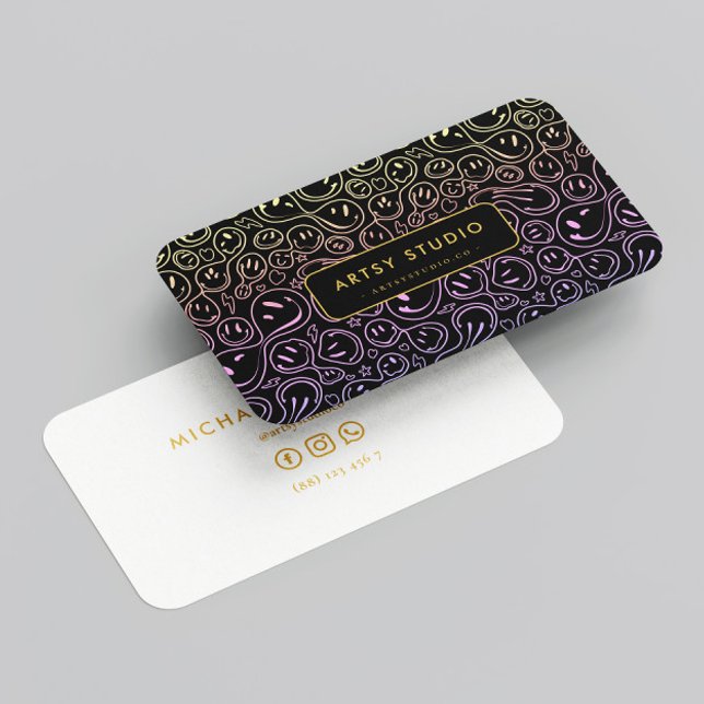 Minimalistisch Modern Art Studio Kreatives Lächeln Visitenkarte (Von Creator hochgeladen)