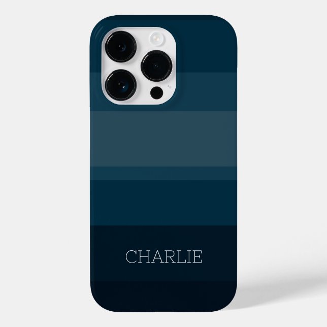Minimalistisch-modern blau gestreift Case-Mate iPhone hülle (Rückseite)