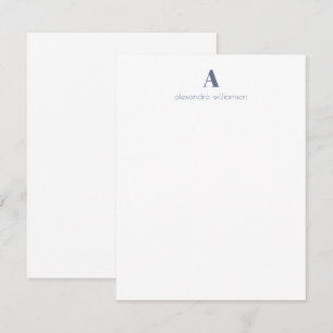 Minimalistisch Modern Blue Personalisiert Statione Mitteilungskarte