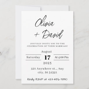 Minimalistisch, modern, Boho, Foto Hochzeit Einladung