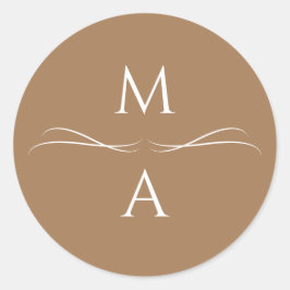 Minimalistisch Modern Einfache Terracotta Brown In Runder Aufkleber