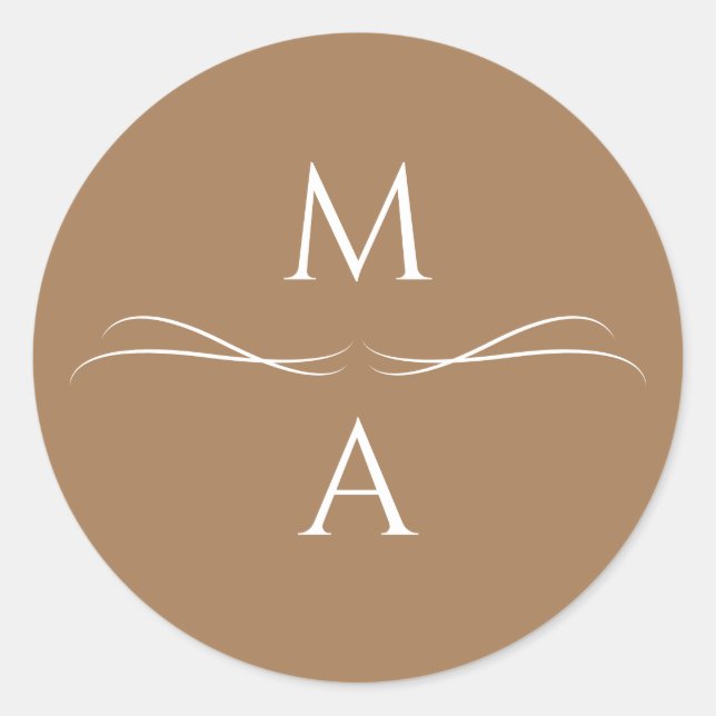 Minimalistisch Modern Einfache Terracotta Brown In Runder Aufkleber (Vorderseite)