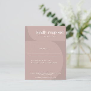 Minimalistisch Modern Geometric Dusty Mauve Weddin RSVP Karte