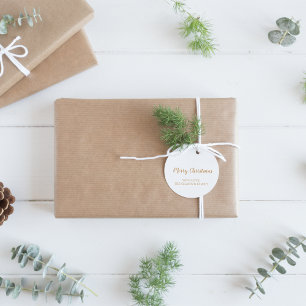 Minimalistisch Modern Gold Frohe Weihnachtsfeierta Runder Aufkleber