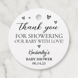 Minimalistisch Modern Hello Baby Dusche Vielen Dan Geschenkanhänger