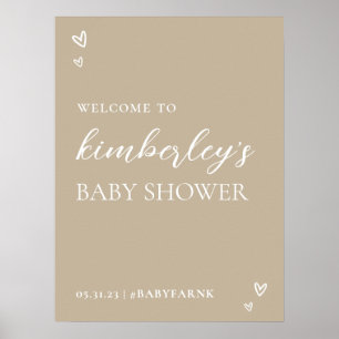 Minimalistisch Modern Hello Baby Dusche Willkommen Poster