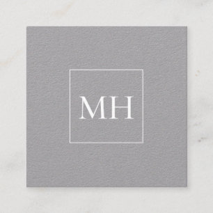Minimalistisch-Modern-Initialen Monogram Gray Kraf Quadratische Visitenkarte