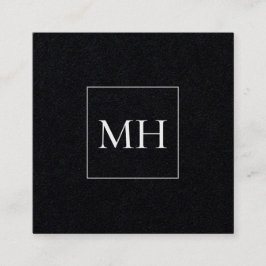 Minimalistisch Modern Initials Monogram Black Kraf Quadratische Visitenkarte