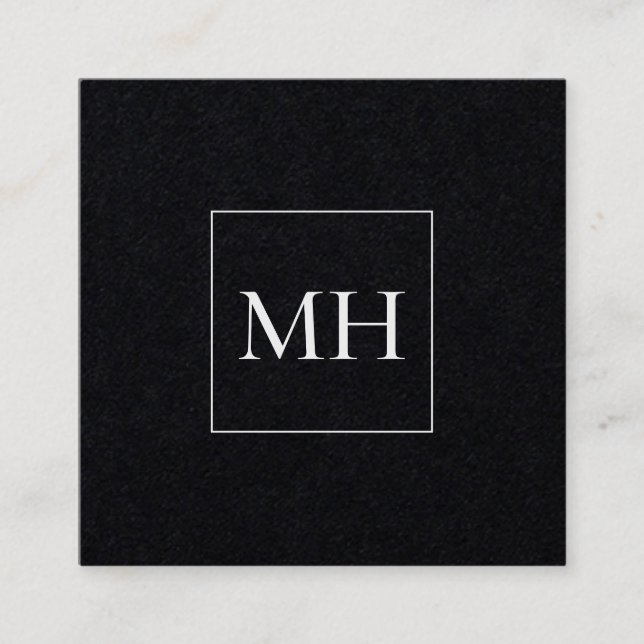 Minimalistisch Modern Initials Monogram Black Kraf Quadratische Visitenkarte (Vorderseite)