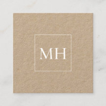 Minimalistisch Modern Initials Monogram Kraft