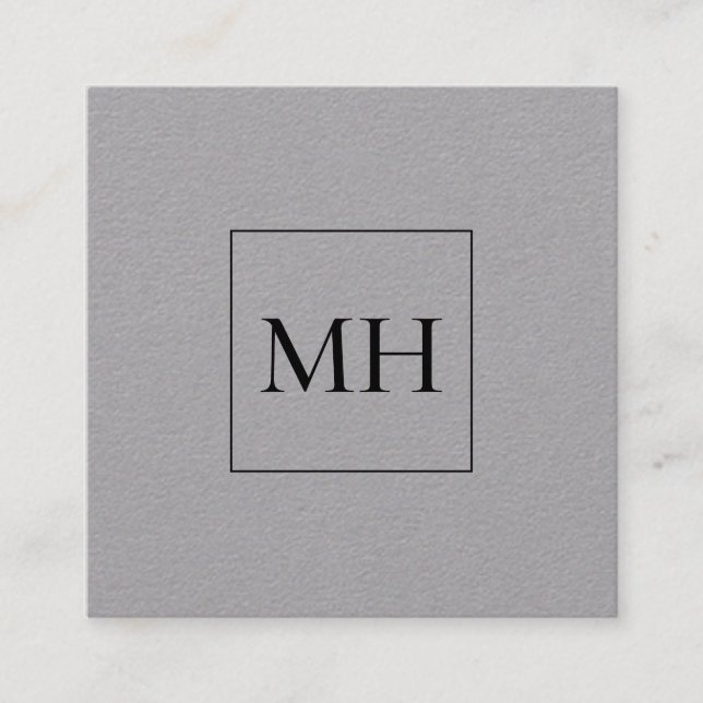 Minimalistisch Modern Initials Monogram Kraft Quadratische Visitenkarte (Vorderseite)