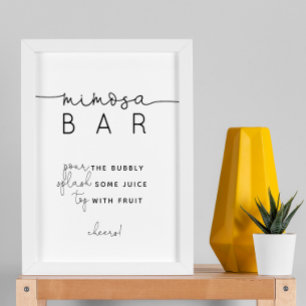 Minimalistisch Modern Mimosa Bar Sign Poster