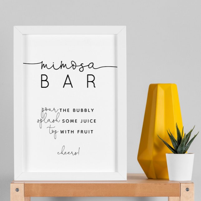 Minimalistisch Modern Mimosa Bar Sign Poster (Von Creator hochgeladen)