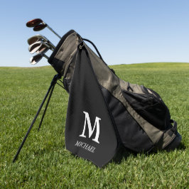 Minimalistisch-Modern-Monogramm-Schwarz/Weiß Golfhandtuch