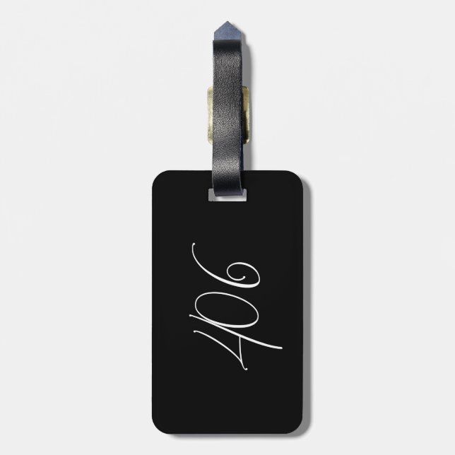 Minimalistisch Modern Montana 406 Schwarz Gepäckanhänger (Rückseite vertikal)