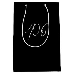 Minimalistisch Modern Montana 406 Schwarz Mittlere Geschenktüte