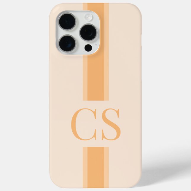 Minimalistisch Modern Orange Initial Monogram Case-Mate iPhone Hülle (Rückseite)