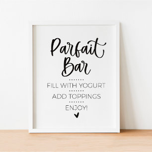 Minimalistisch Modern Parfait Bar Brunch Sign Poster