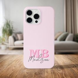 Minimalistisch Modern rosa Anfangsmonogramm Case-Mate iPhone Hülle
